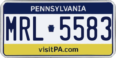 PA license plate MRL5583