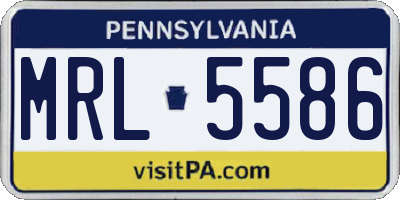 PA license plate MRL5586