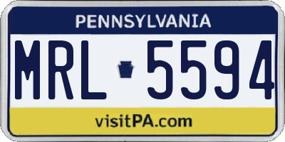 PA license plate MRL5594