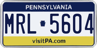 PA license plate MRL5604