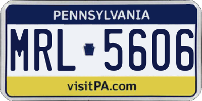 PA license plate MRL5606