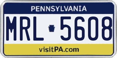 PA license plate MRL5608