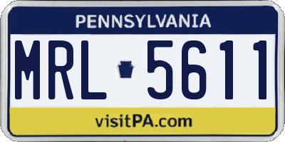 PA license plate MRL5611