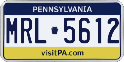 PA license plate MRL5612