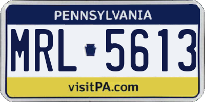 PA license plate MRL5613