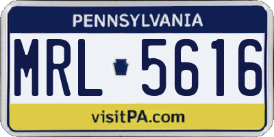 PA license plate MRL5616