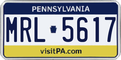 PA license plate MRL5617
