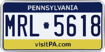PA license plate MRL5618