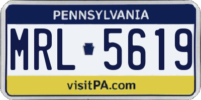 PA license plate MRL5619