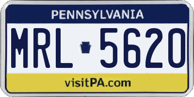 PA license plate MRL5620