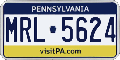 PA license plate MRL5624