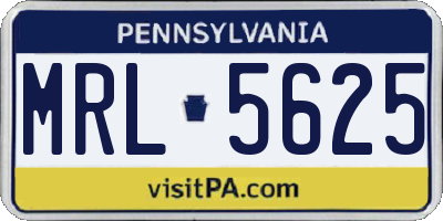 PA license plate MRL5625