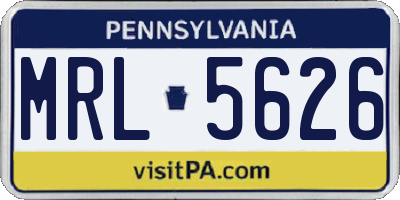 PA license plate MRL5626