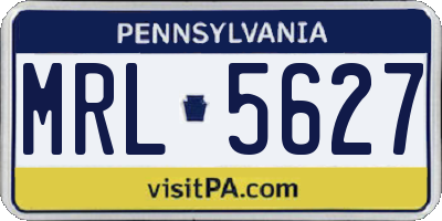 PA license plate MRL5627