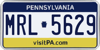 PA license plate MRL5629