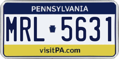 PA license plate MRL5631