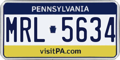 PA license plate MRL5634