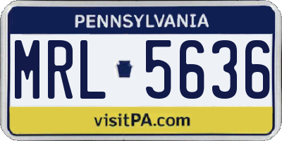 PA license plate MRL5636