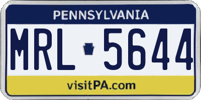 PA license plate MRL5644