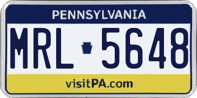 PA license plate MRL5648