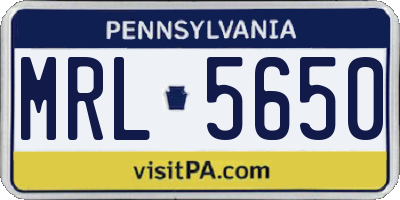 PA license plate MRL5650