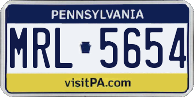 PA license plate MRL5654