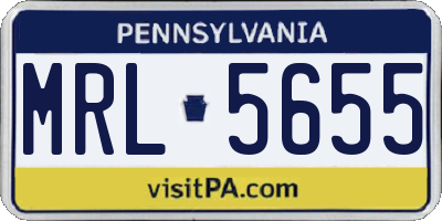 PA license plate MRL5655