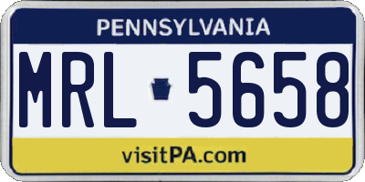PA license plate MRL5658