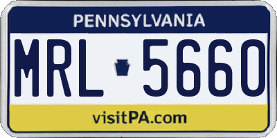 PA license plate MRL5660