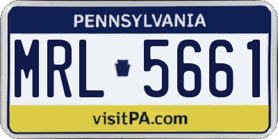 PA license plate MRL5661