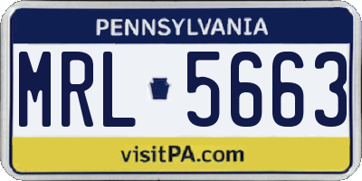 PA license plate MRL5663