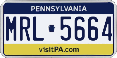 PA license plate MRL5664