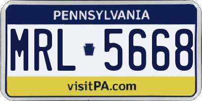 PA license plate MRL5668