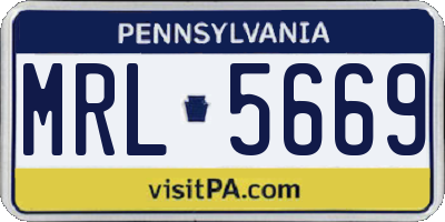 PA license plate MRL5669