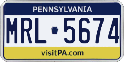 PA license plate MRL5674