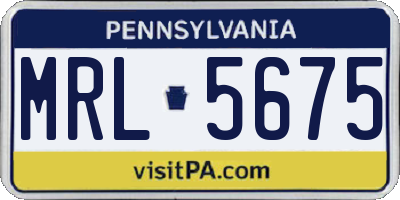 PA license plate MRL5675
