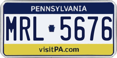 PA license plate MRL5676