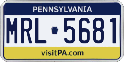 PA license plate MRL5681