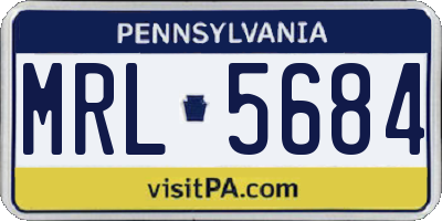 PA license plate MRL5684