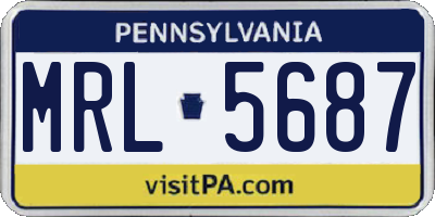 PA license plate MRL5687