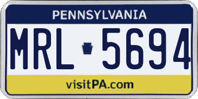 PA license plate MRL5694