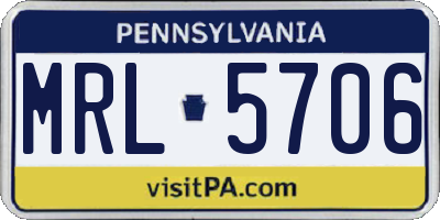 PA license plate MRL5706
