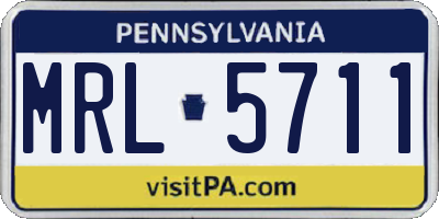 PA license plate MRL5711