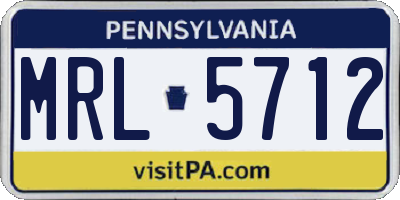 PA license plate MRL5712