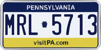 PA license plate MRL5713