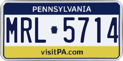 PA license plate MRL5714