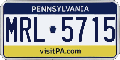 PA license plate MRL5715