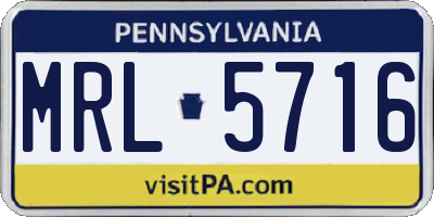 PA license plate MRL5716