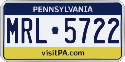 PA license plate MRL5722