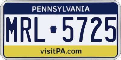 PA license plate MRL5725